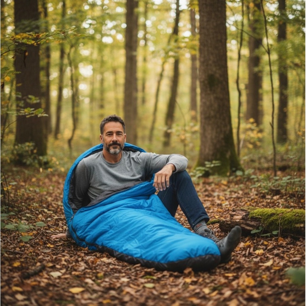 Marmot Sleeping Bag Mummy Chinook Regular 82x31 Blue Polarguard HV Camping Gear